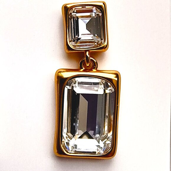 NWT J.CREW Faceted gemstone drop earrings Crystal - Picture 4 of 6